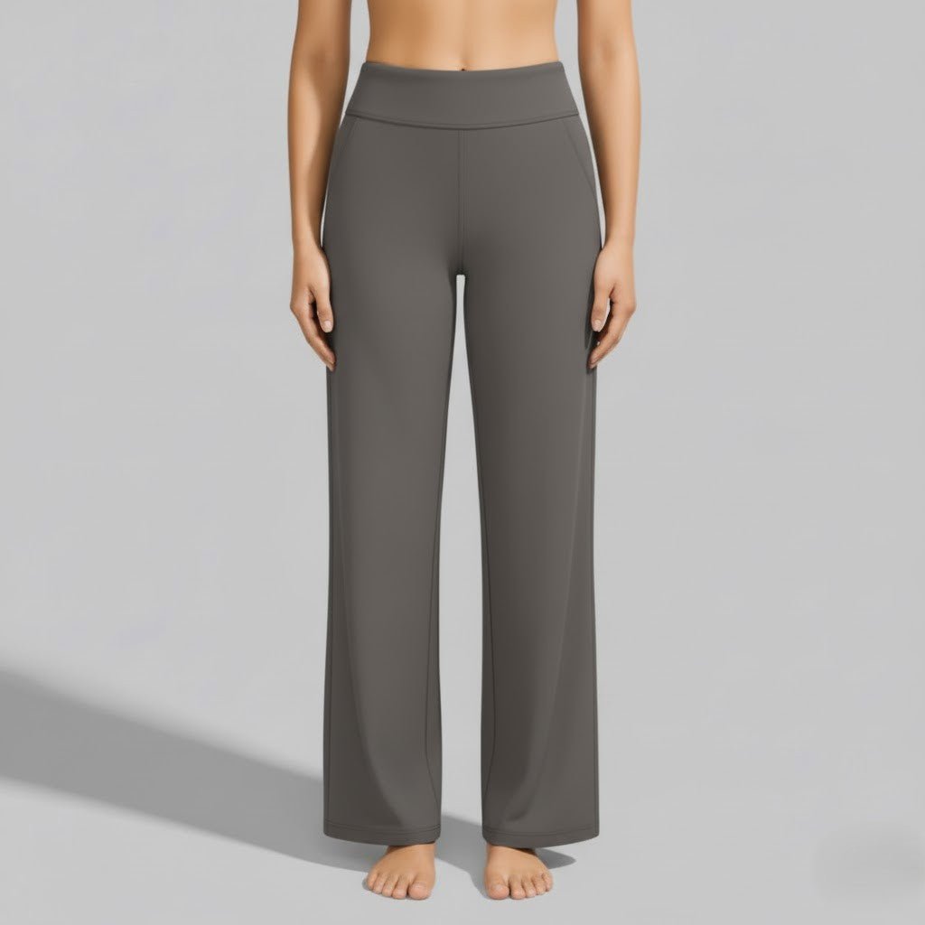 Women's High-Waisted Wide-Leg Trousers - Taupe