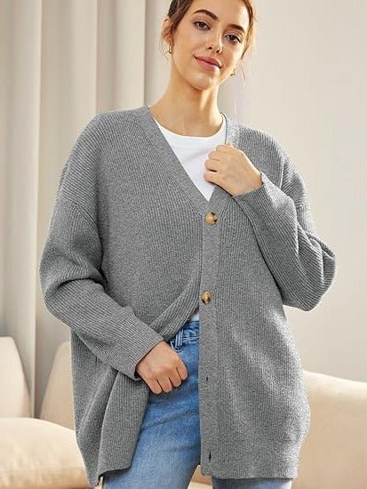 Women's Ribbed V-Neck Cardigan