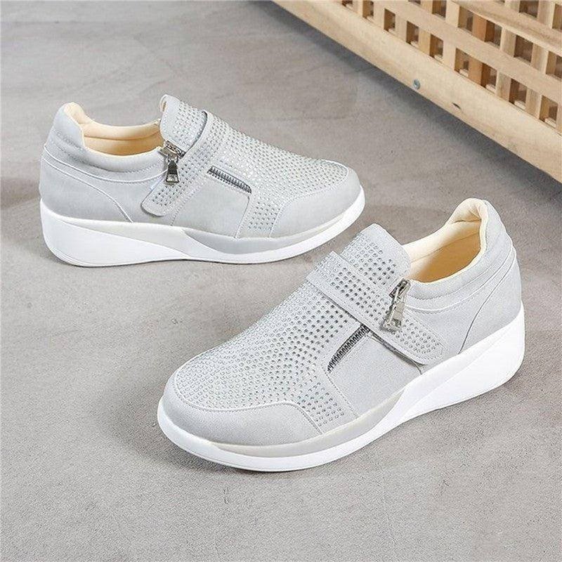 Women's Suede Wedge Trainers