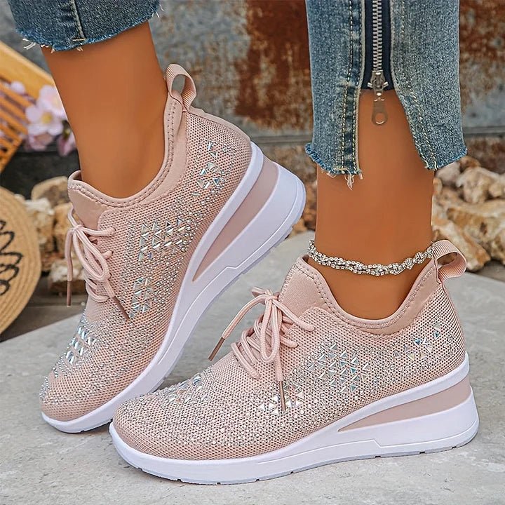 Women's Knit Platform Slip-On Wedge Trainers
