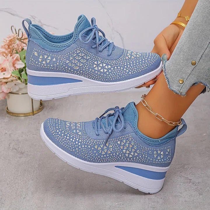 Women's Knit Platform Slip-On Wedge Trainers