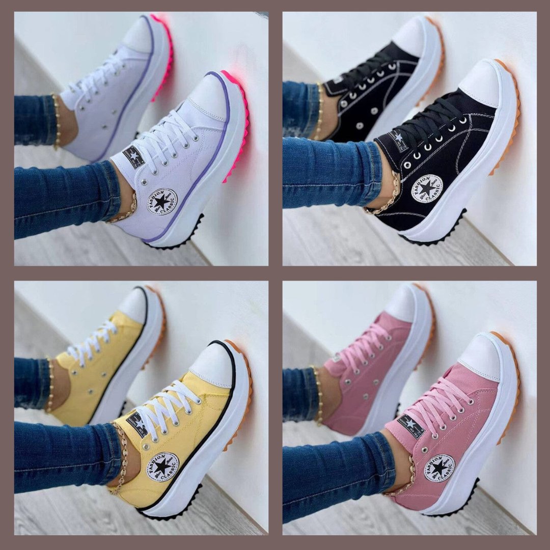 Women's Chunky Platform Lace-Up Trainers