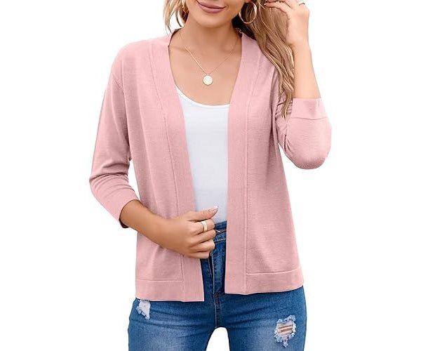 Women's Cropped Open-Front Cardigan - Pink