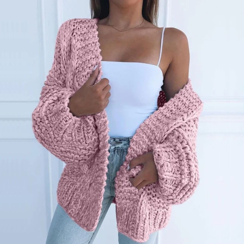 Women's Chunky Oversized Cable Knit Cardigan