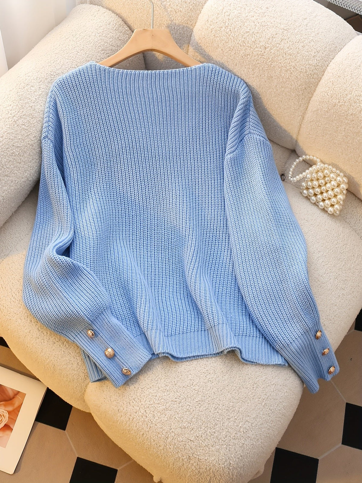 Women's V-Neck Long Sleeve Blouse