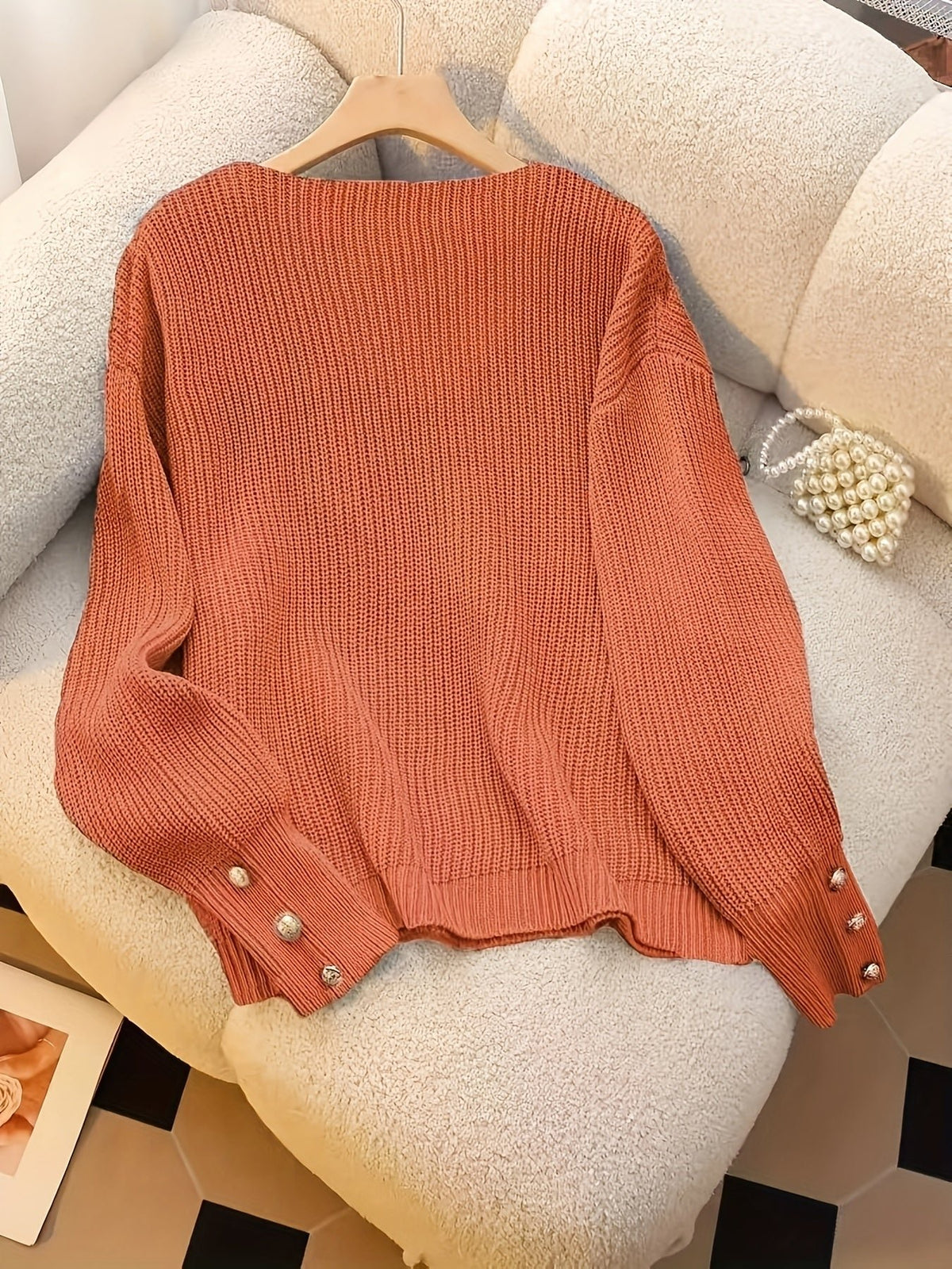 Women's V-Neck Long Sleeve Blouse