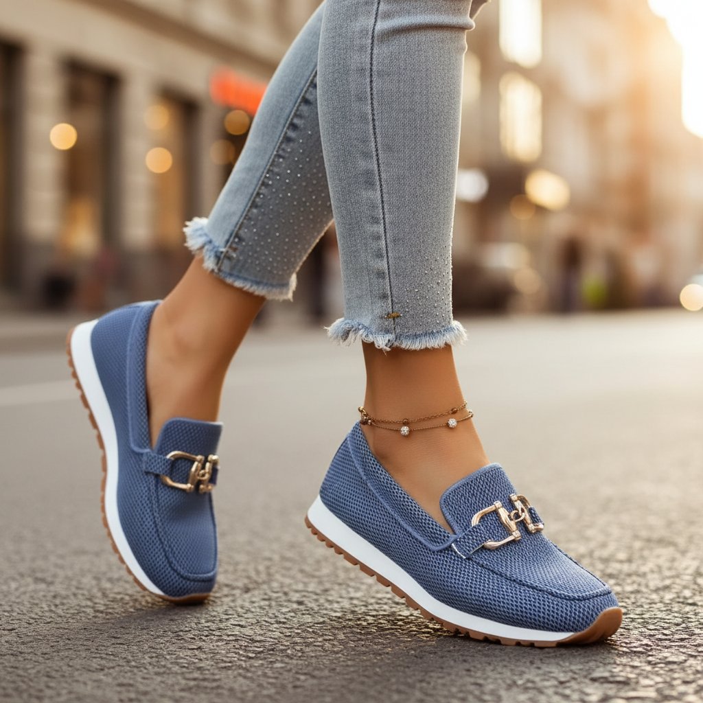Women's Mesh Knit Slip-On Platform Trainers
