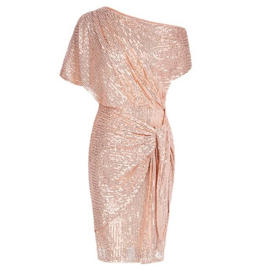 Women's Bodycon Cocktail Knit Dress - Light pink