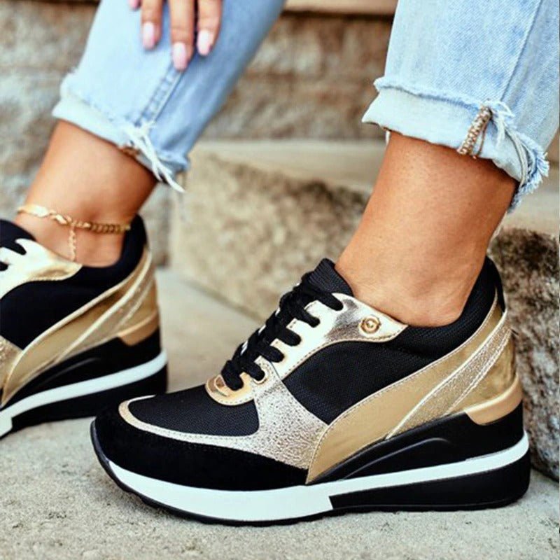 Women's Wedge Lace-Up Platform Trainers