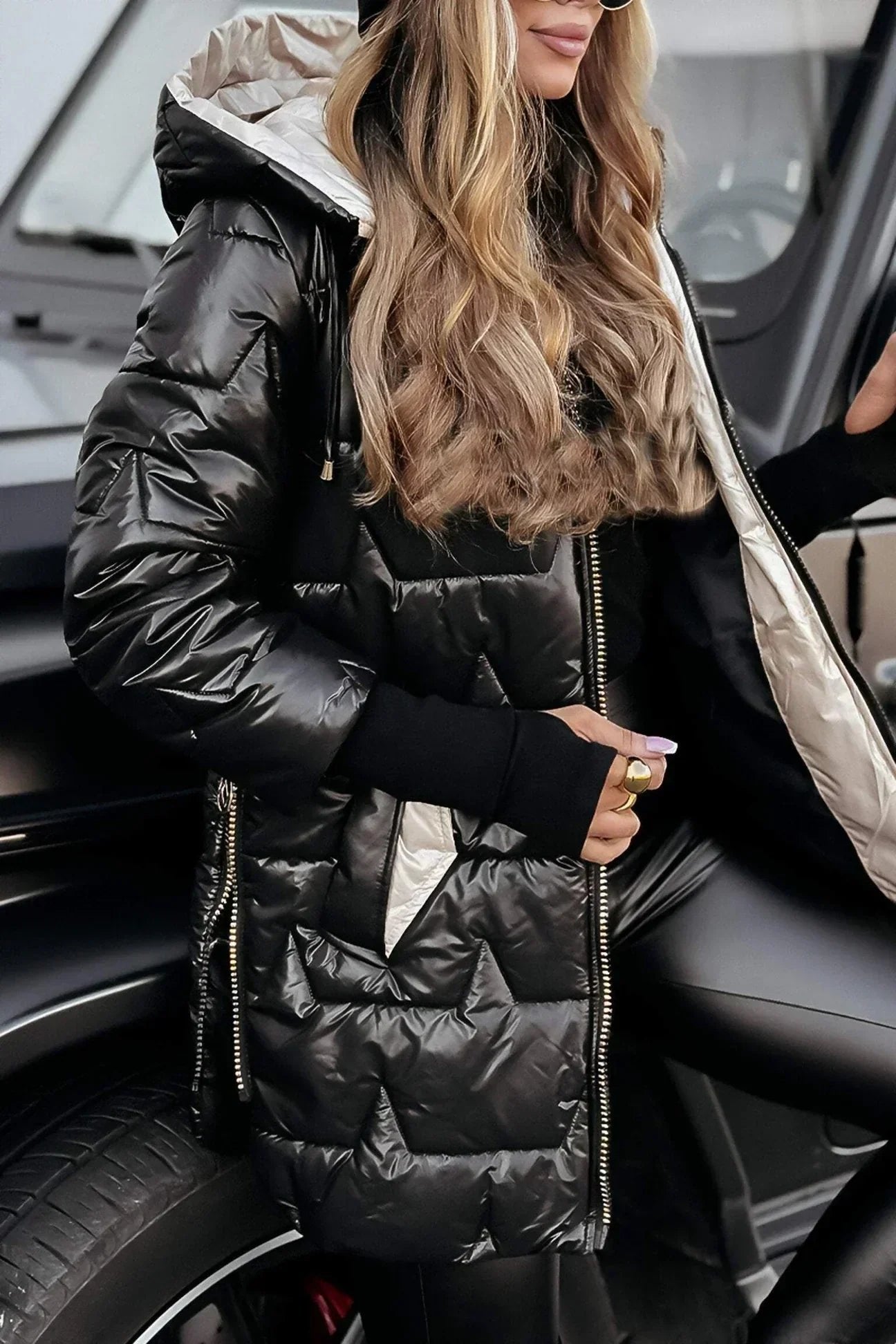Women's Longline Hooded Puffer Coat