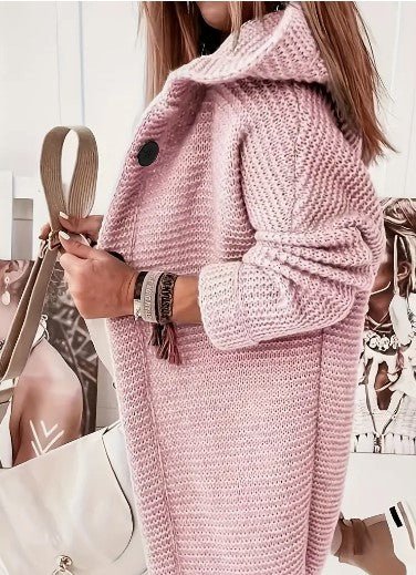 Women's Oversized Longline Hooded Midi Cardigan