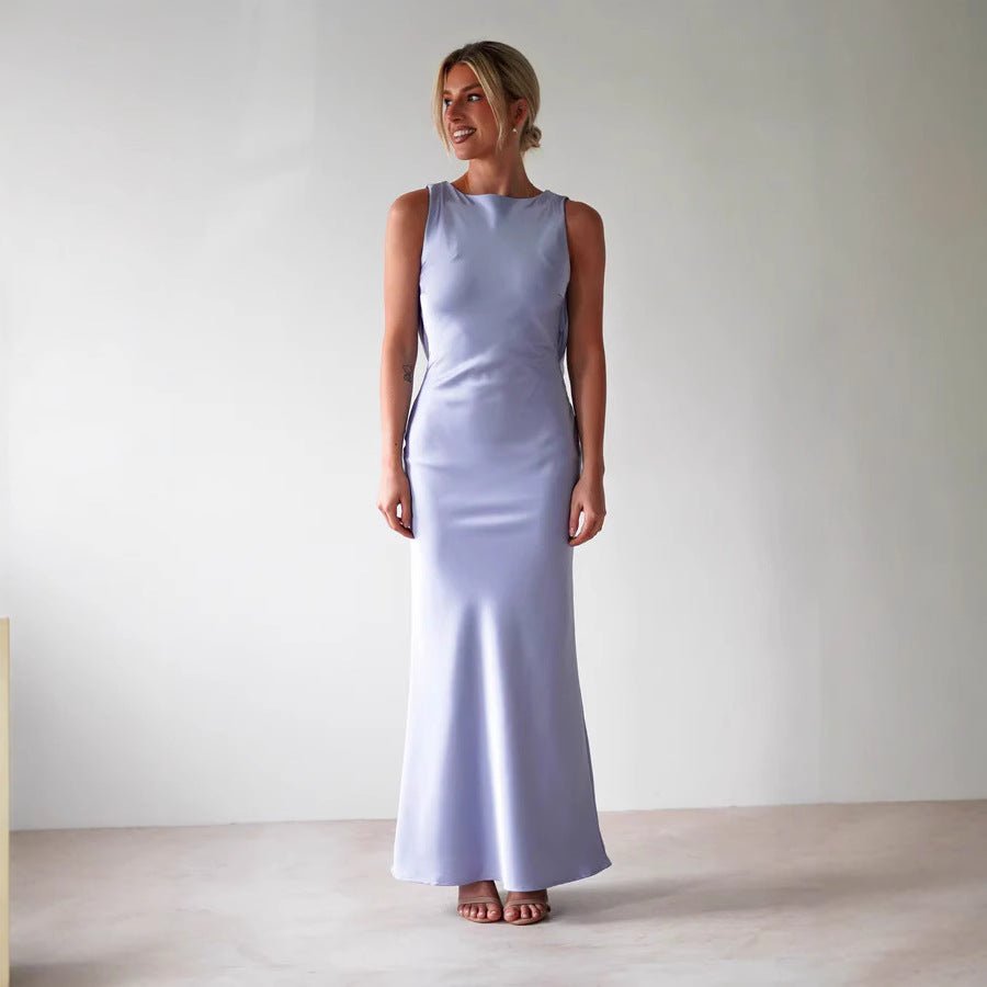 Women's Cocktail Satin Maxi Party Slip Dress