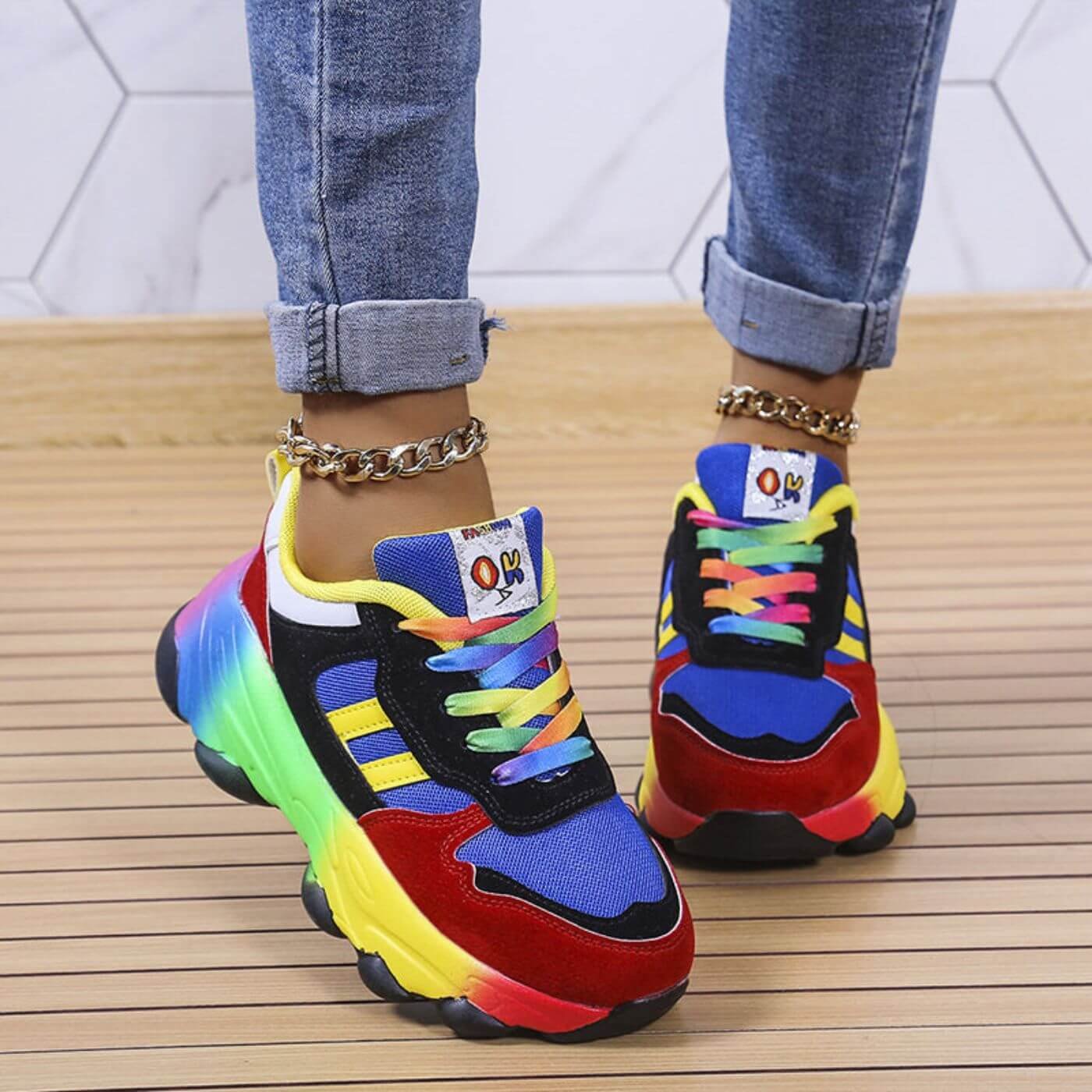 Women's Chunky Suede Platform Trainers